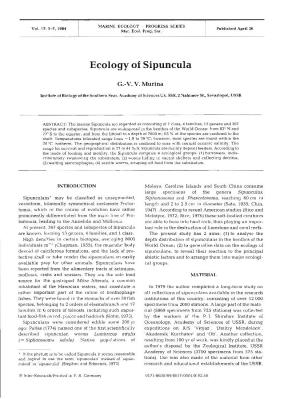 Ecology of Sipuncula