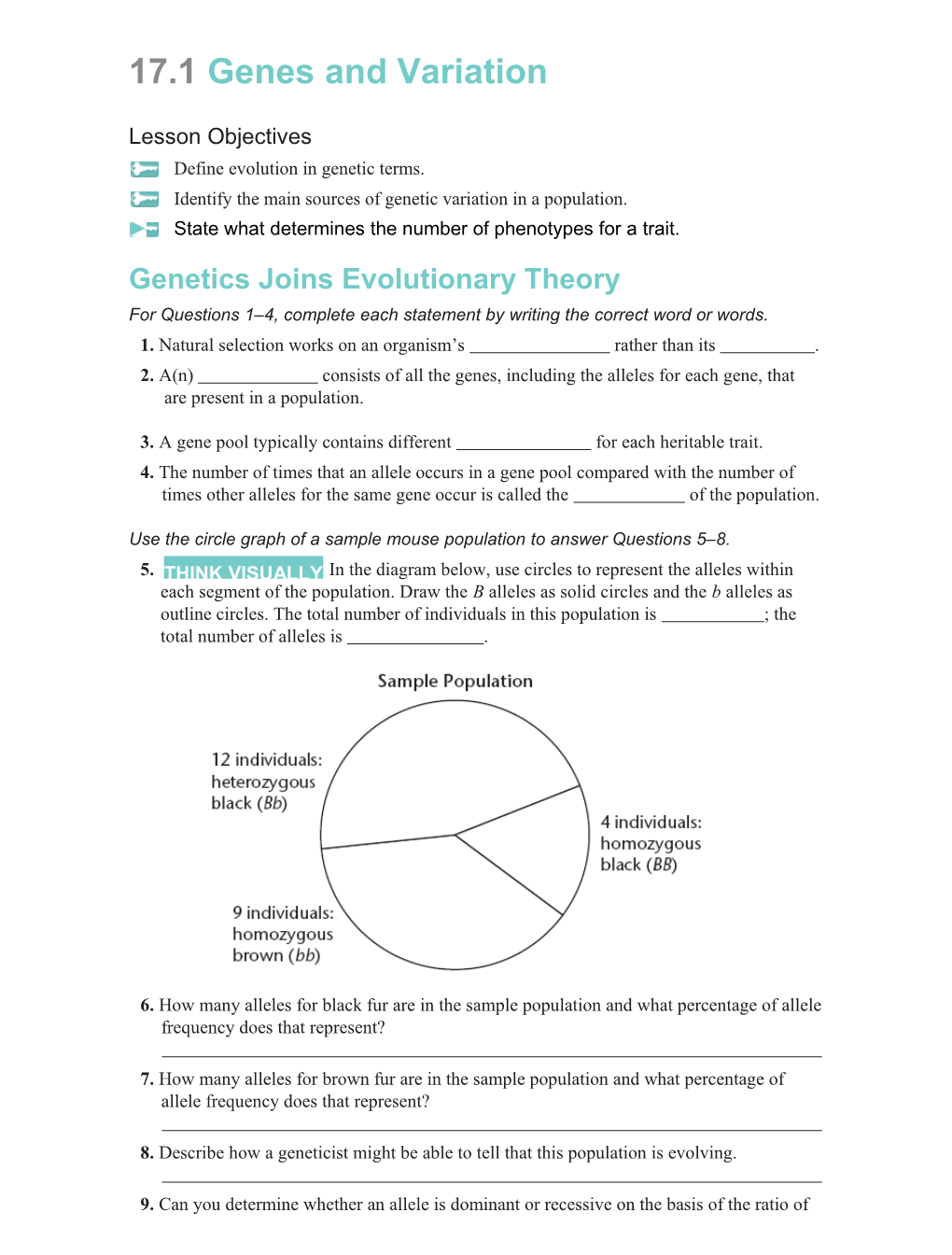 17.1 Genes and Variation