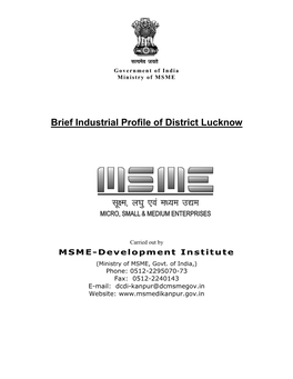 Brief Industrial Profile of District Lucknow