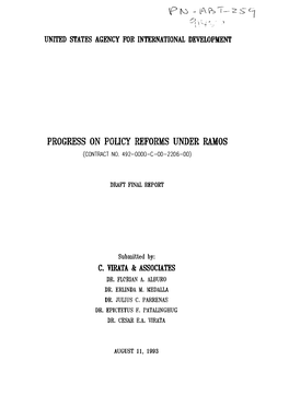 Progress on Policy Reforms Under Ramos (Contract No