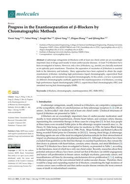 Progress in the Enantioseparation of -Blockers by Chromatographic Methods