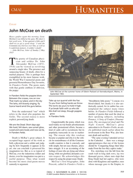 John Mccrae on Death