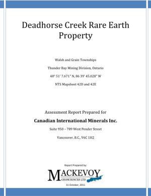 Deadhorse Creek Rare Earth Property