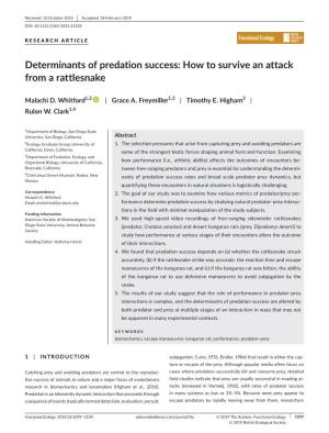 Determinants of Predation Success: How to Survive an Attack from a Rattlesnake
