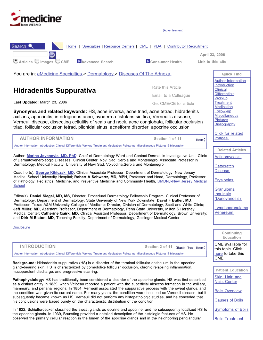 Hidradenitis Suppurativa