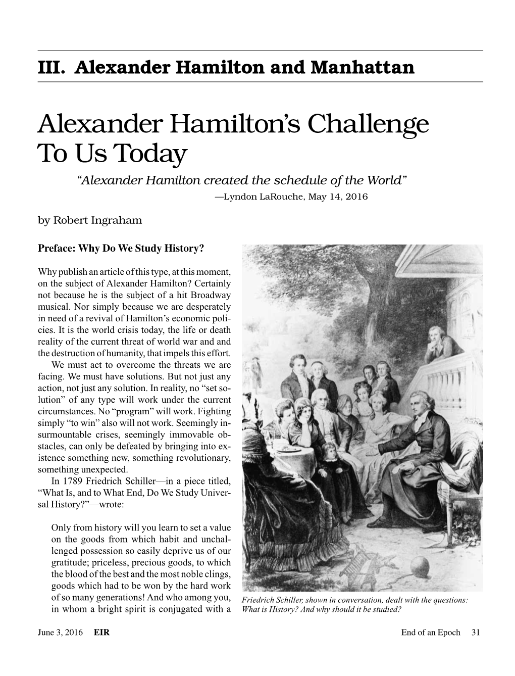 Alexander Hamilton's Challenge to Us Today