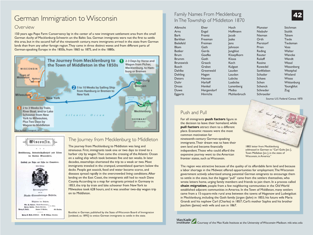 German Immigration to Wisconsin