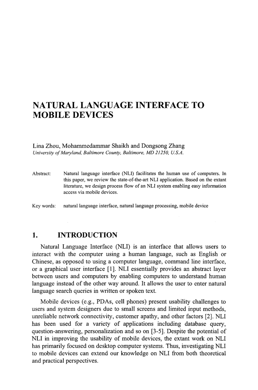 Natural Language Interface to Mobile Devices