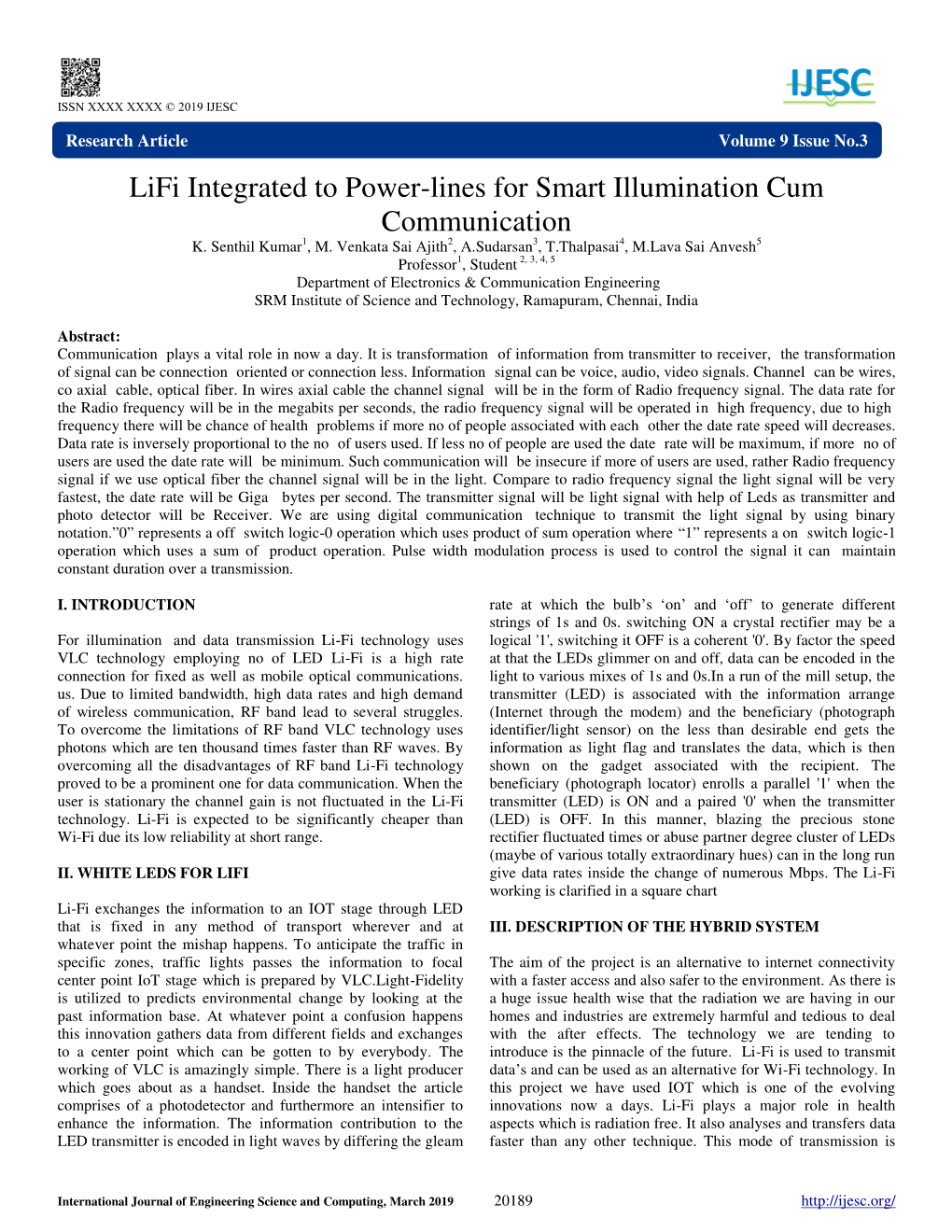 Lifi Integrated to Power-Lines for Smart Illumination Cum Communication K