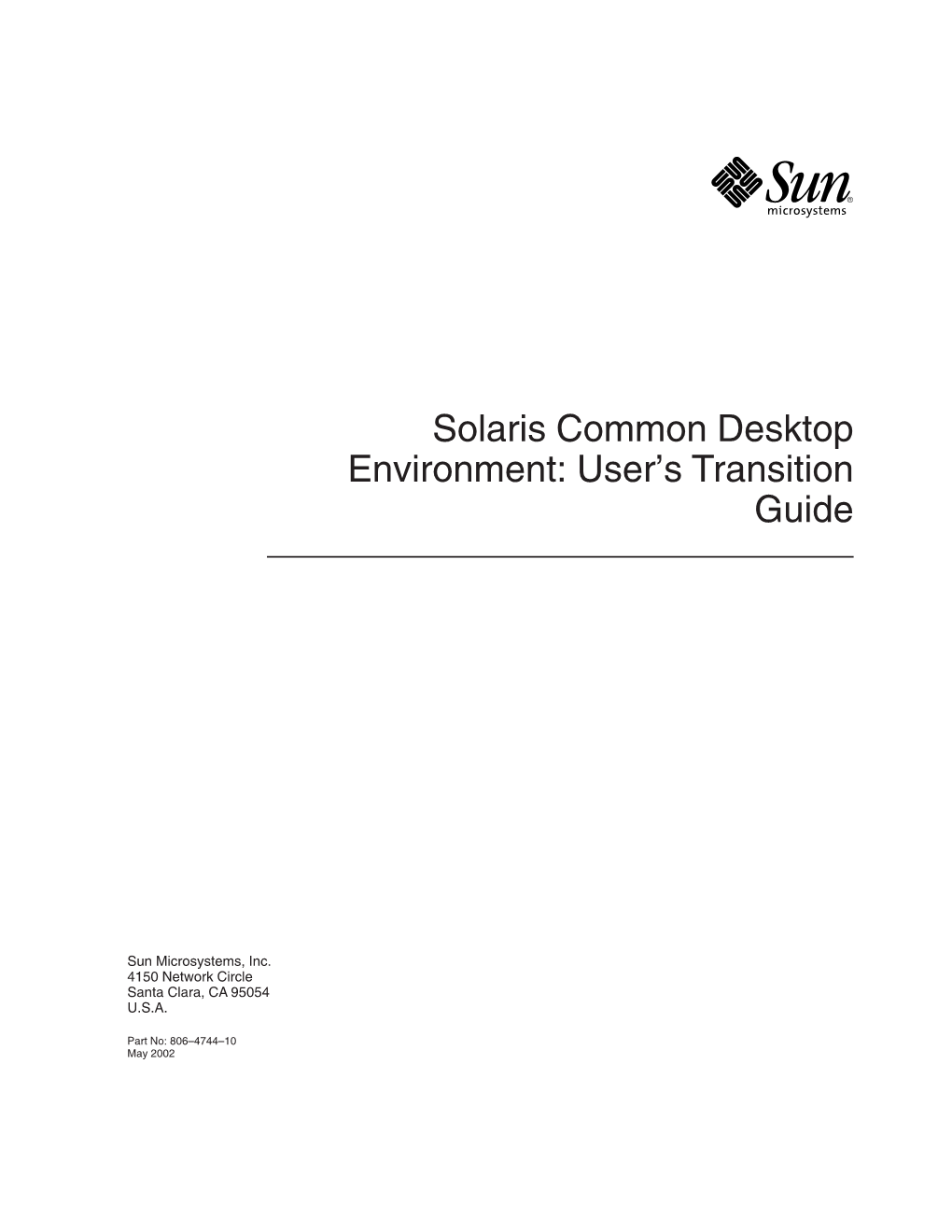 Solaris Common Desktop Environment: User’S Transition Guide