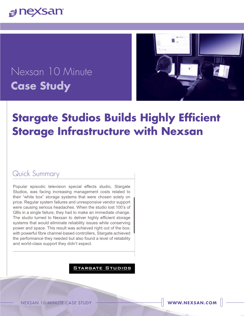 Stargate Studios Builds Highly Efficient Storage