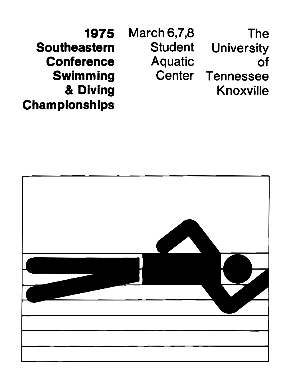 1975 & Diving March 6,7,8 Student Aquatic Center the University Of