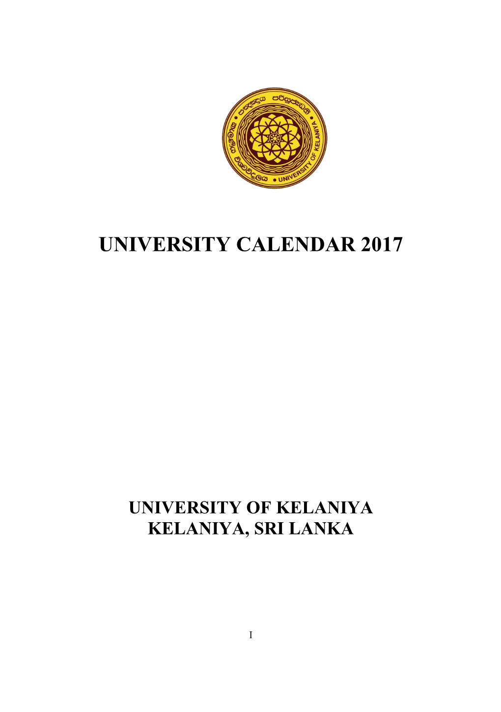 University Calendar 2017