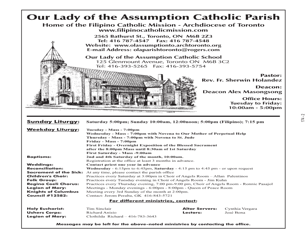 Our Lady of the Assumption Catholic Parish General & Cosmetic Dentistry 801 Eglinton Ave