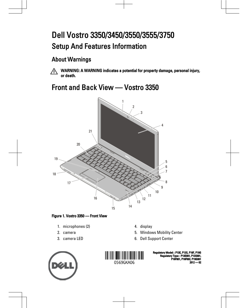 Vostro 3550 Setup and Features Information Tech Sheet