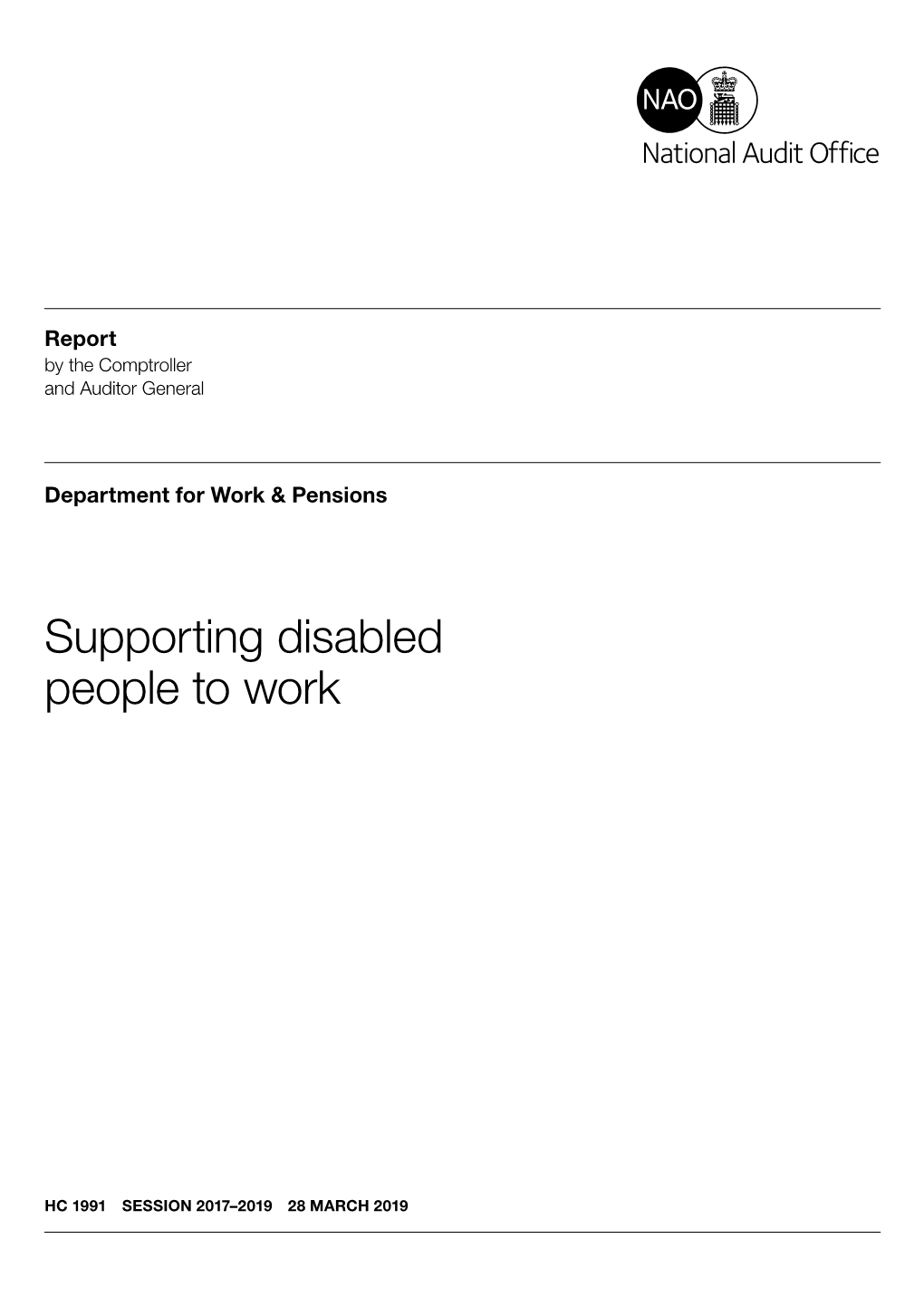 Supporting Disabled People to Work