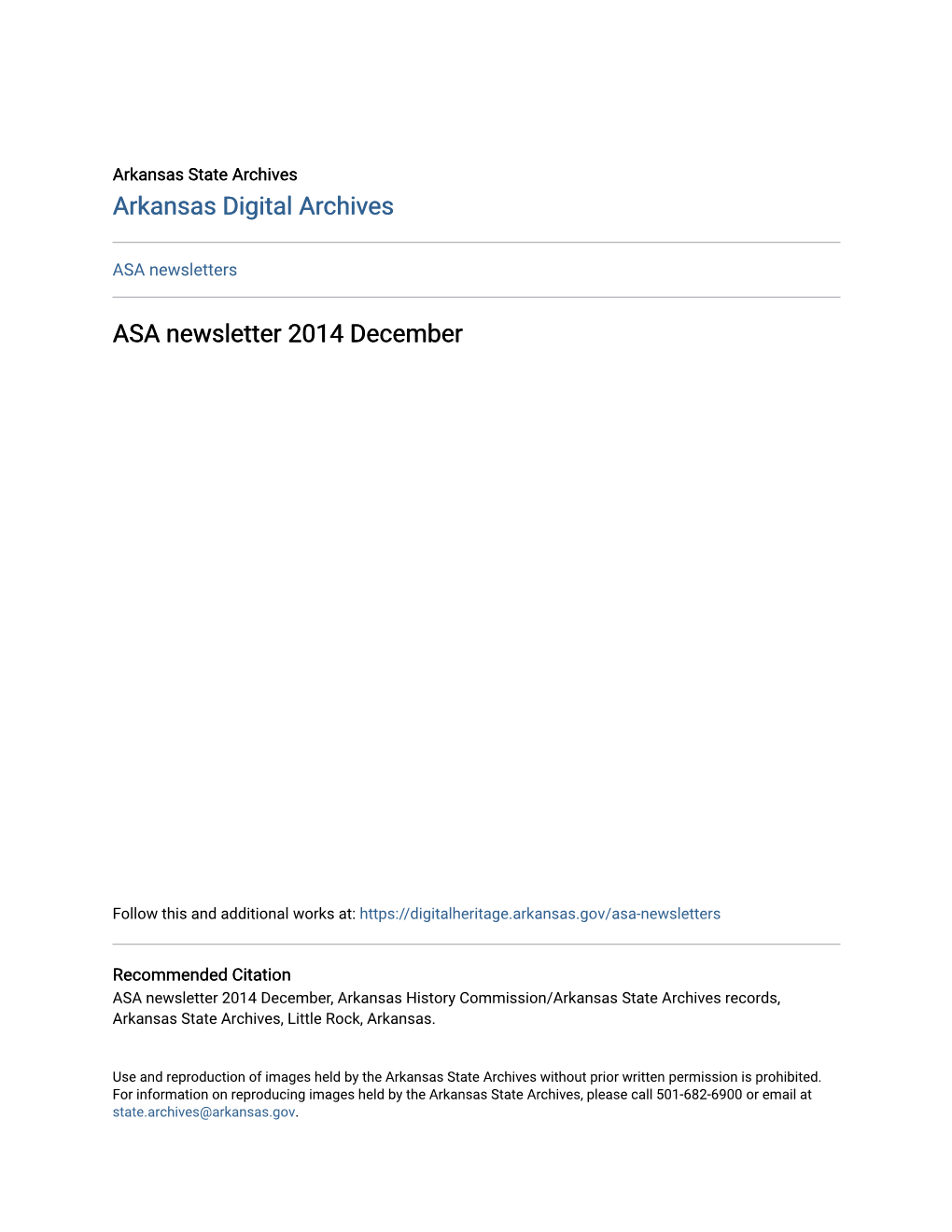 ASA Newsletter 2014 December