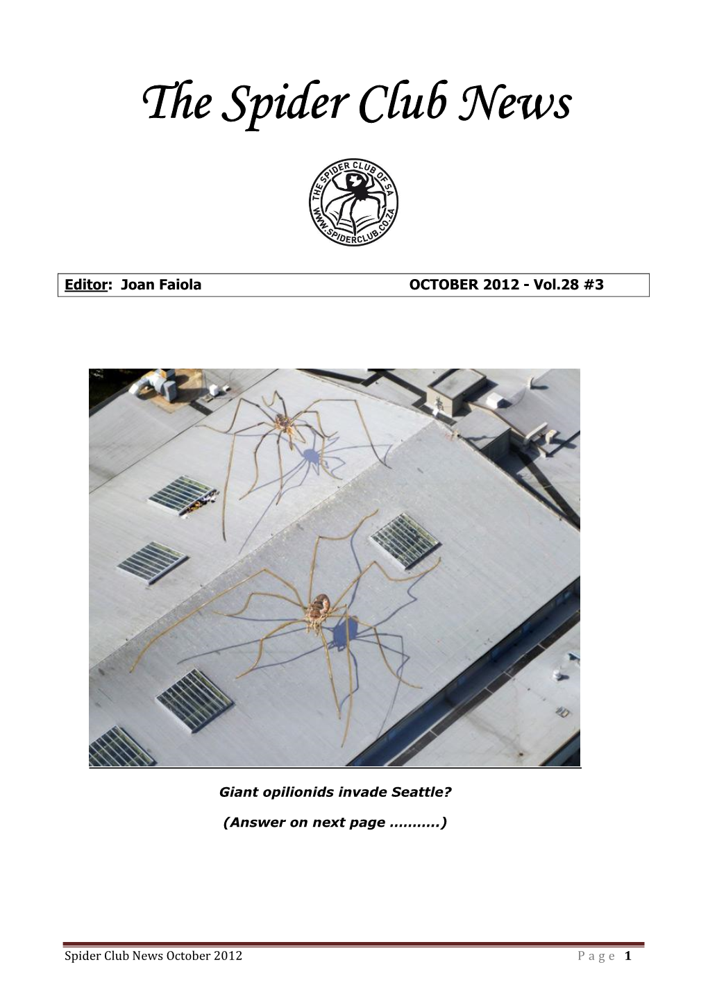 The Spider Club News