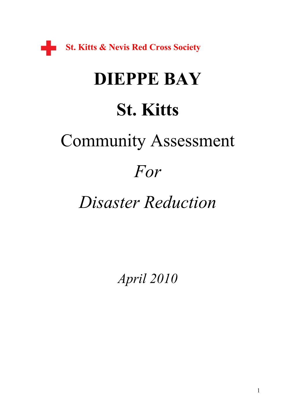 DIEPPE BAY St. Kitts Community Assessment for Disaster Reduction