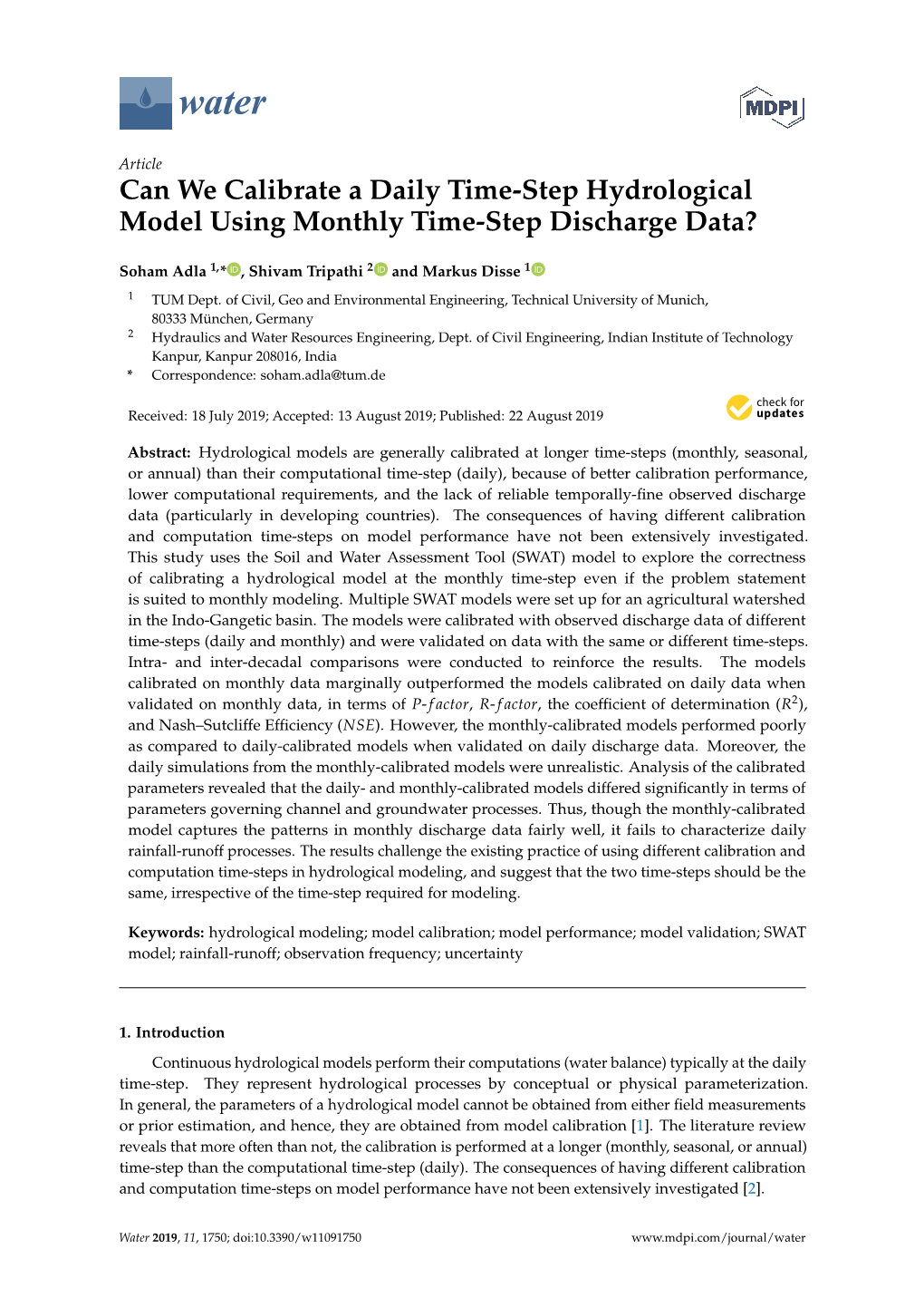 Can We Calibrate a Daily Time-Step Hydrological Model Using Monthly Time-Step Discharge Data?