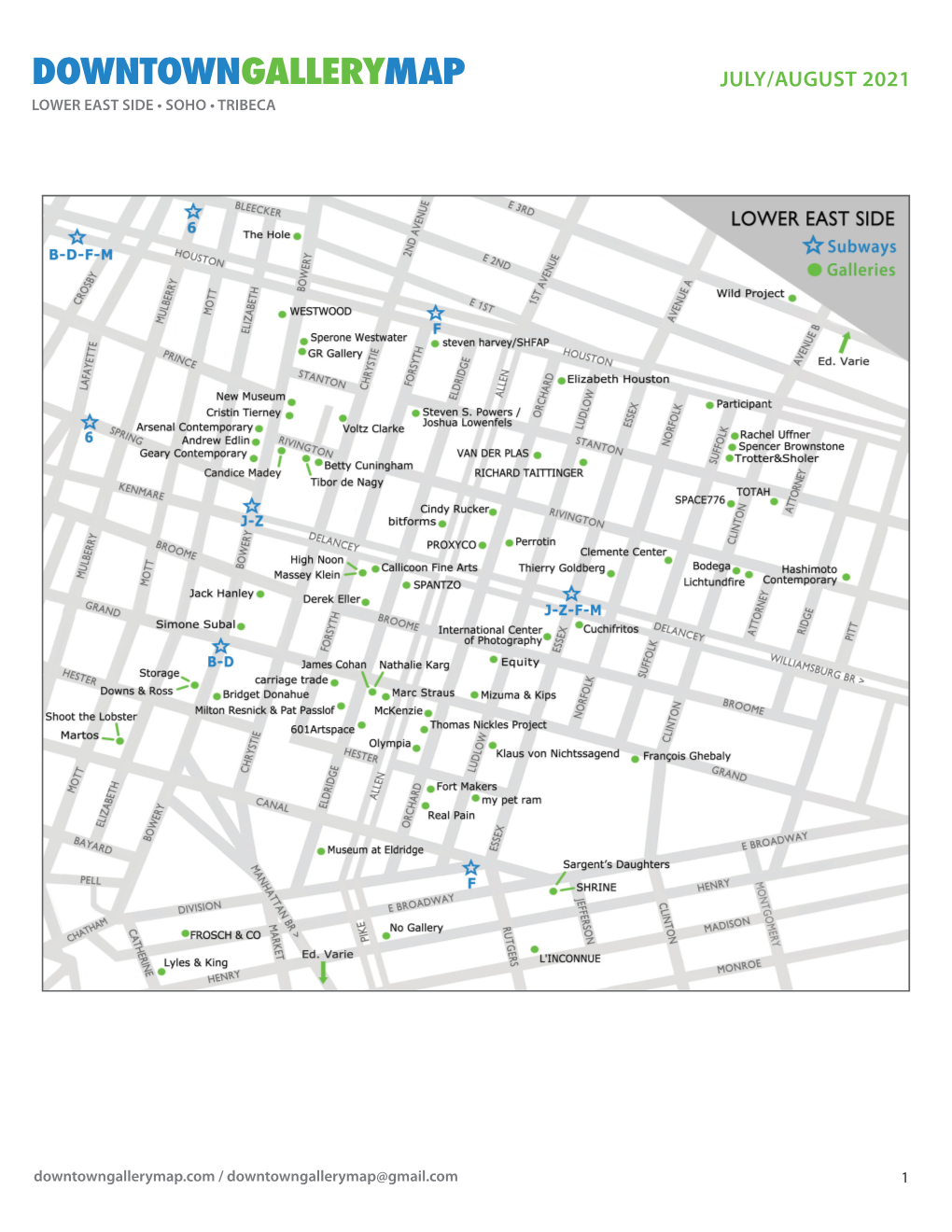 Downtown Gallery Map