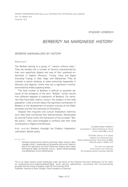 Berberzy Na Marginesie Historii1