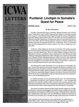 Puntland: Linchpin in Somalia's Quest for Peace