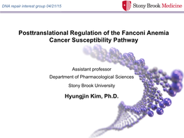Posttranslational Regulation of the Fanconi Anemia Cancer Susceptibility Pathway