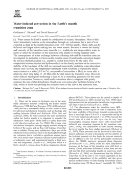 Water-Induced Convection in the Earth's Mantle Transition Zone