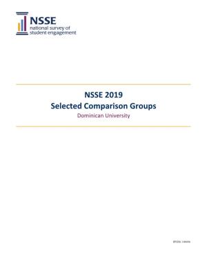 NSSE 2019 Selected Comparison Groups Dominican University
