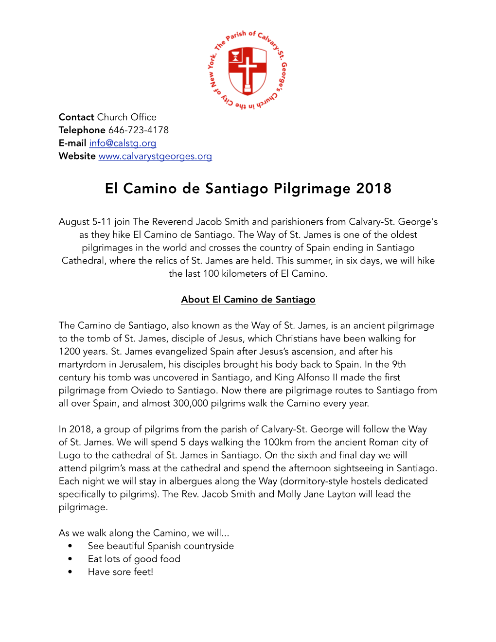 El Camino De Santiago Pilgrimage 2018