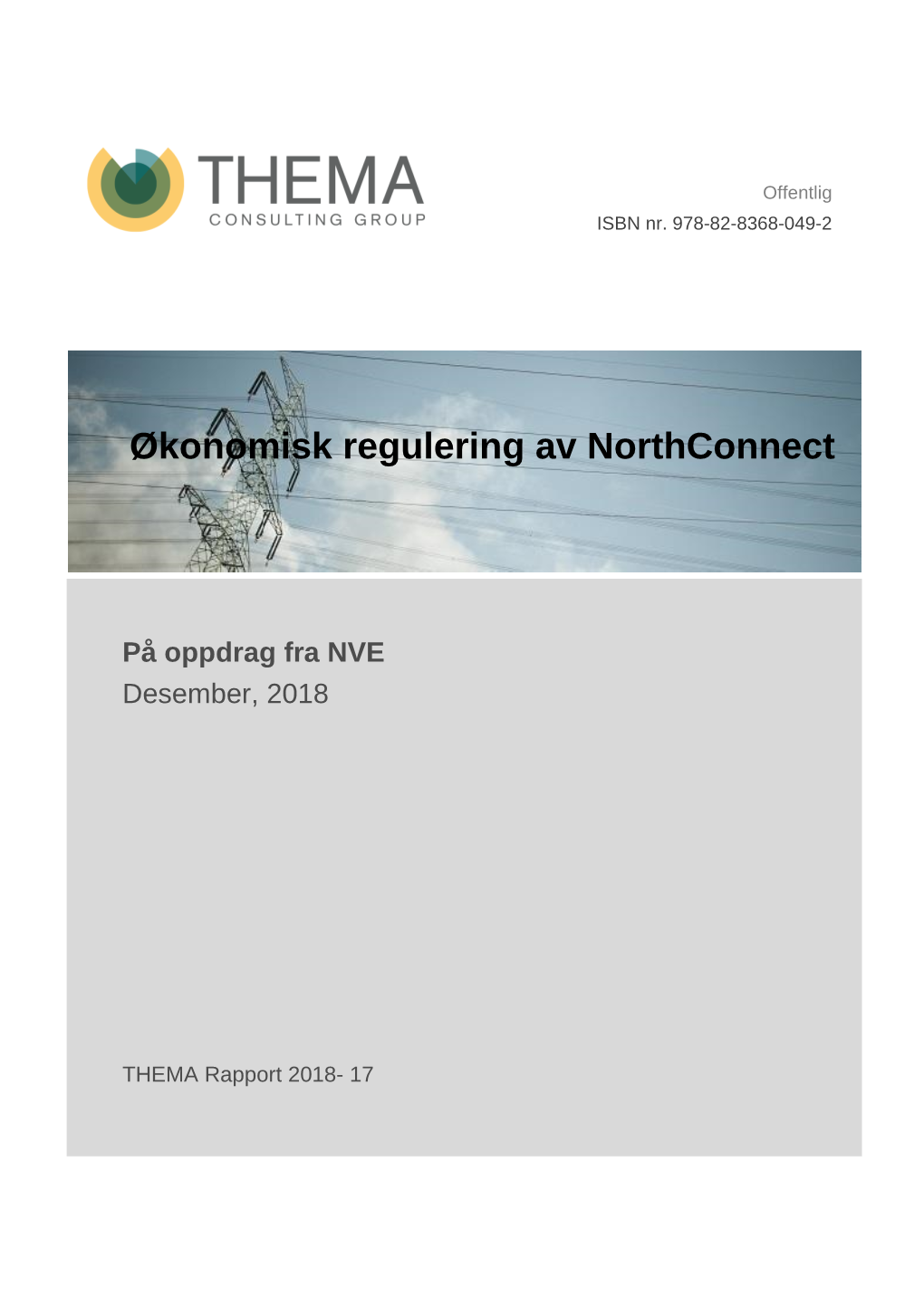 Økonomisk Regulering Av Northconnect