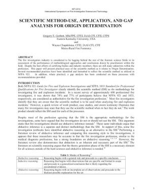 Scientific Method-Use, Application, and Gap Analysis for Origin Determination
