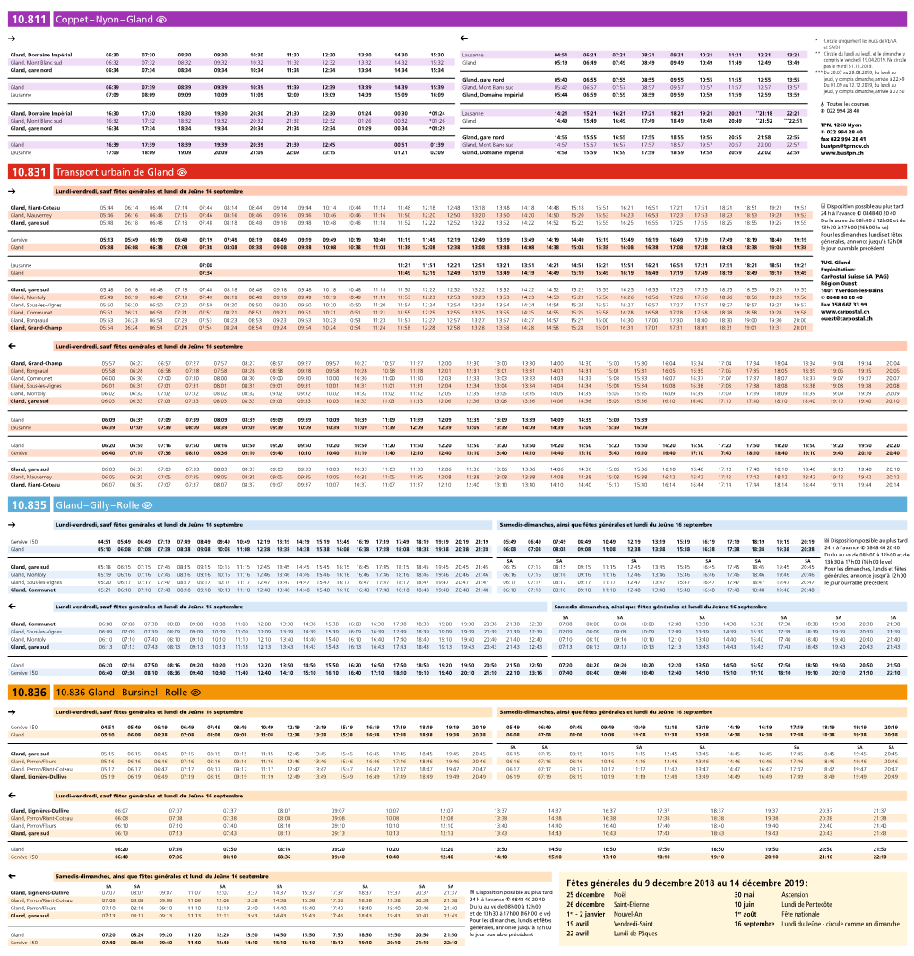 Coppet – Nyon – Gland Û Transport Urbain De Gland Û Gland – Gilly