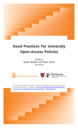 Good Practices for University Open-Access Policies