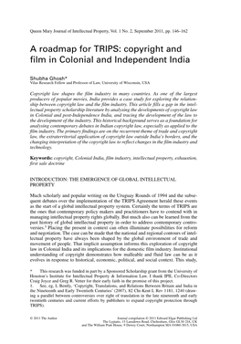 Copyright and Film in Colonial and Independent India