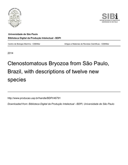 Ctenostomatous Bryozoa from São Paulo, Brazil, with Descriptions of Twelve New Species