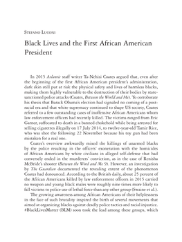 Black Lives and the First African American President