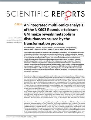 An Integrated Multi-Omics Analysis of the NK603 Roundup-Tolerant GM