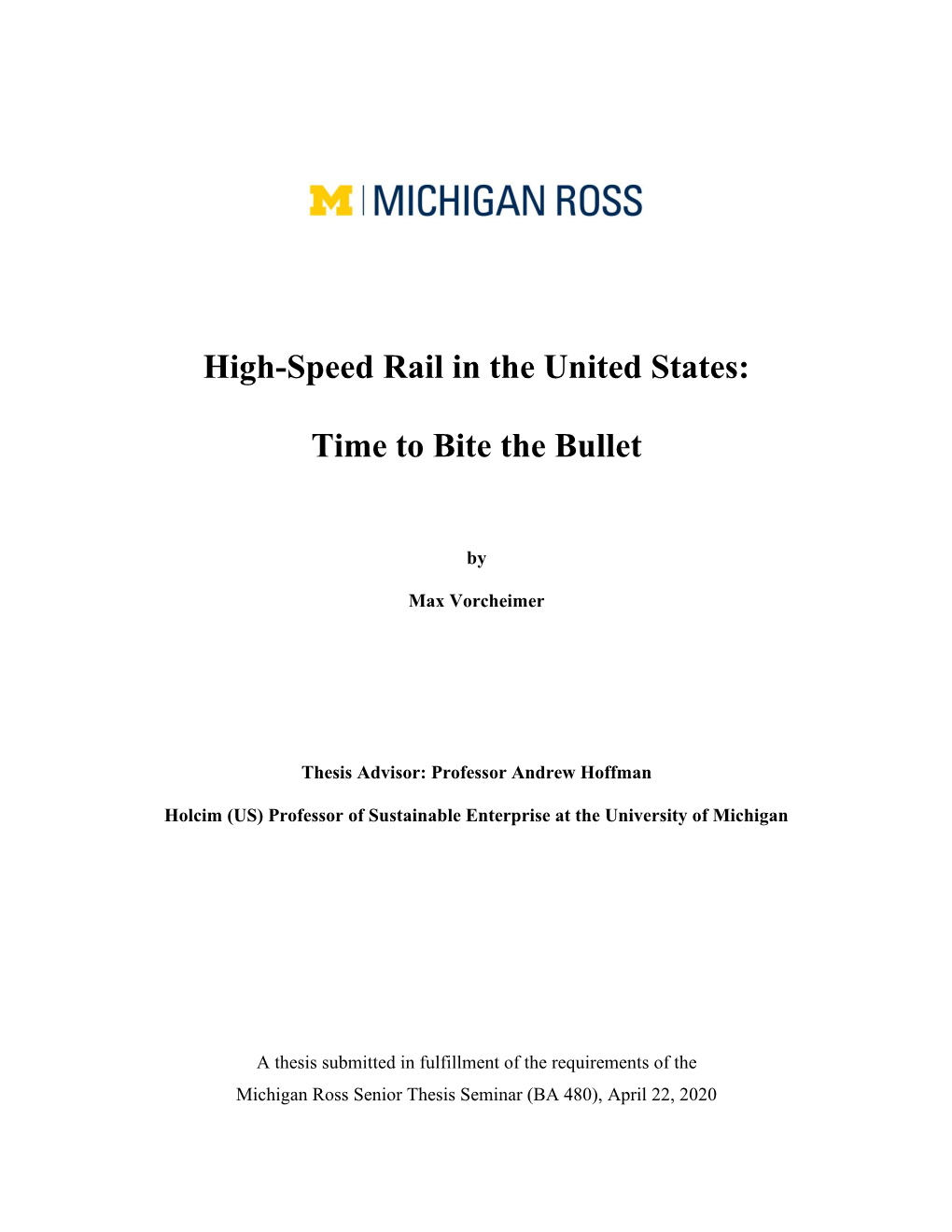 High-Speed Rail in the United States