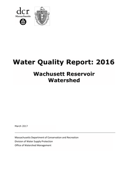 2016 Wachusett Water Quality Report