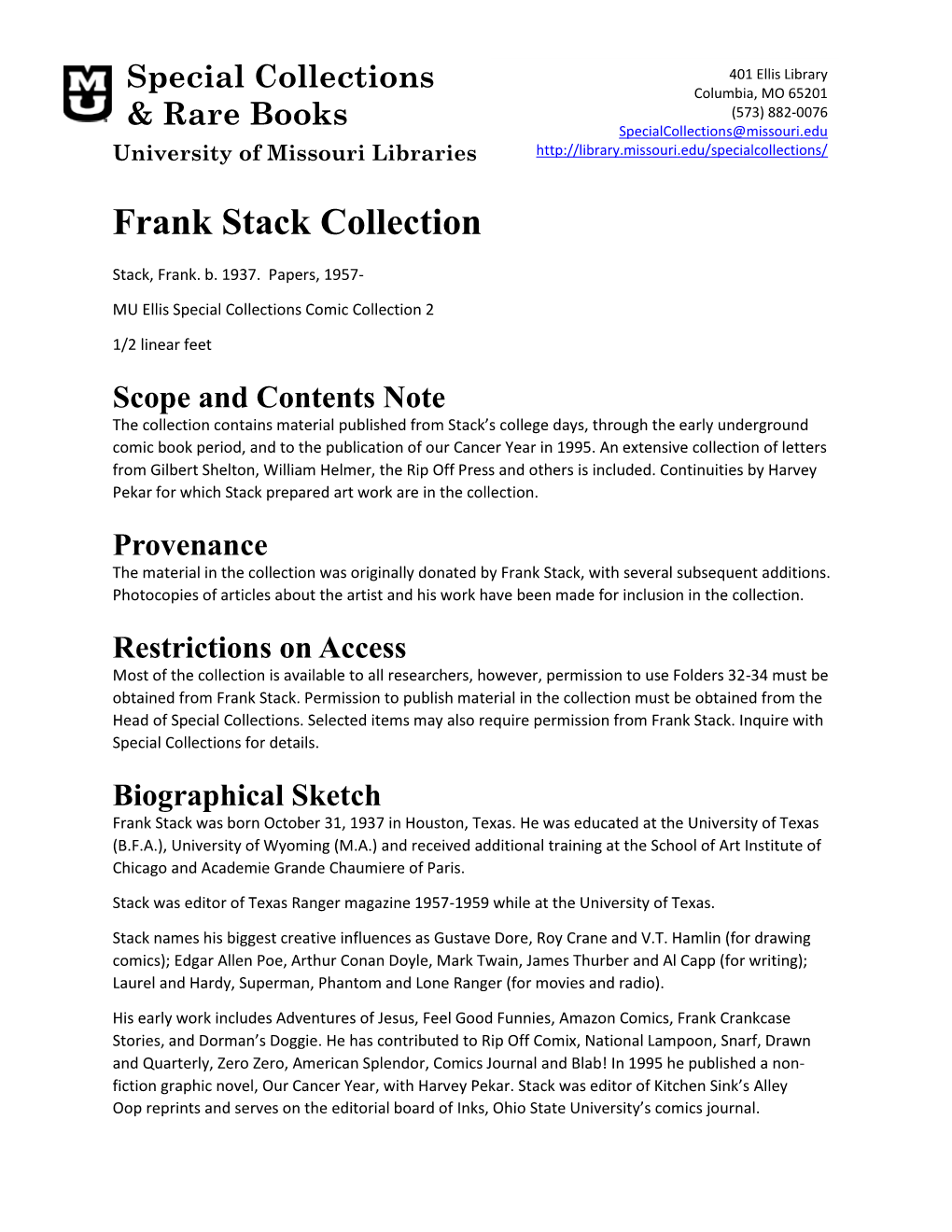 Frank Stack Collection