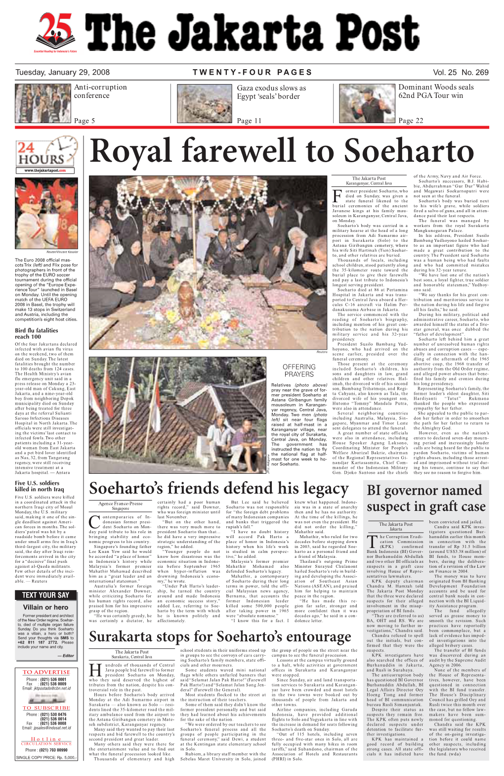 Royal Farewell to Soeharto the Jakarta Post of the Army, Navy and Air Force