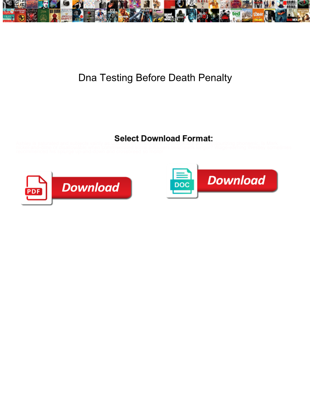 Dna Testing Before Death Penalty