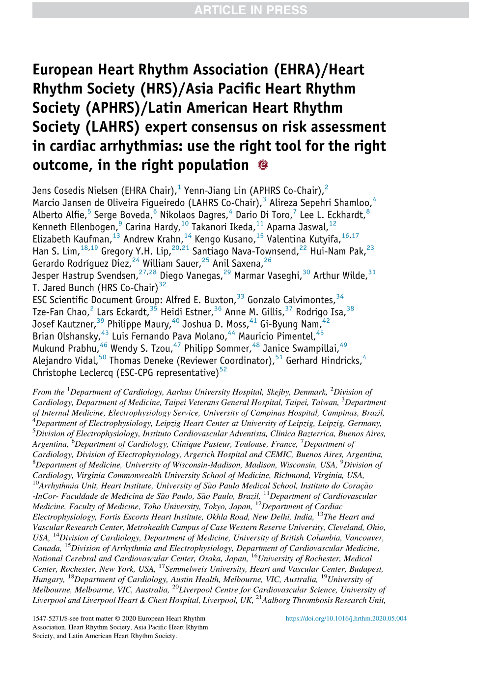 EHRA)/Heart Rhythm Society (HRS