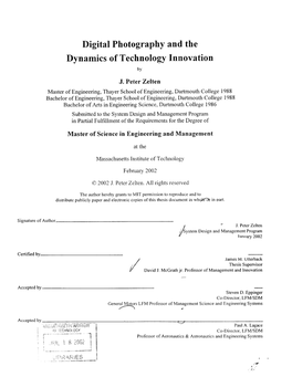 Digital Photography and the Dynamics of Technology Innovation By