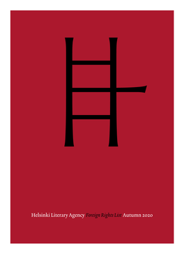 Helsinki Literary Agency Foreign Rights List Autumn 2020