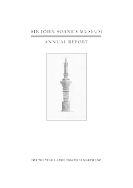 Sir John Soane's Museum Annul Report HC