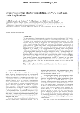 Properties of the Cluster Population of NGC 1566 and Their Implications