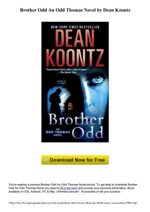 Brother Odd an Odd Thomas Novel by Dean Koontz